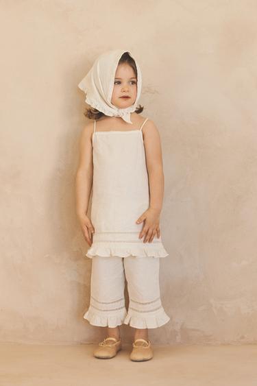 2-5 AÑOS/ PANTALÓN CULOTTE ENTREDÓS ALGODÓN LINO LIMITED EDITION - Crudo medio de Zara