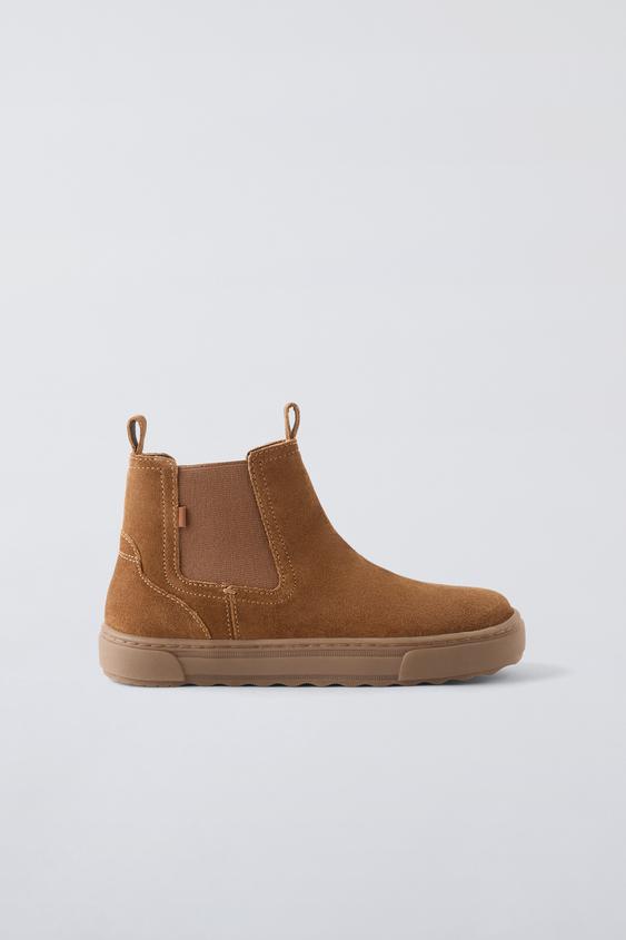 LEATHER CHELSEA BOOTS - Brown | ZARA United States