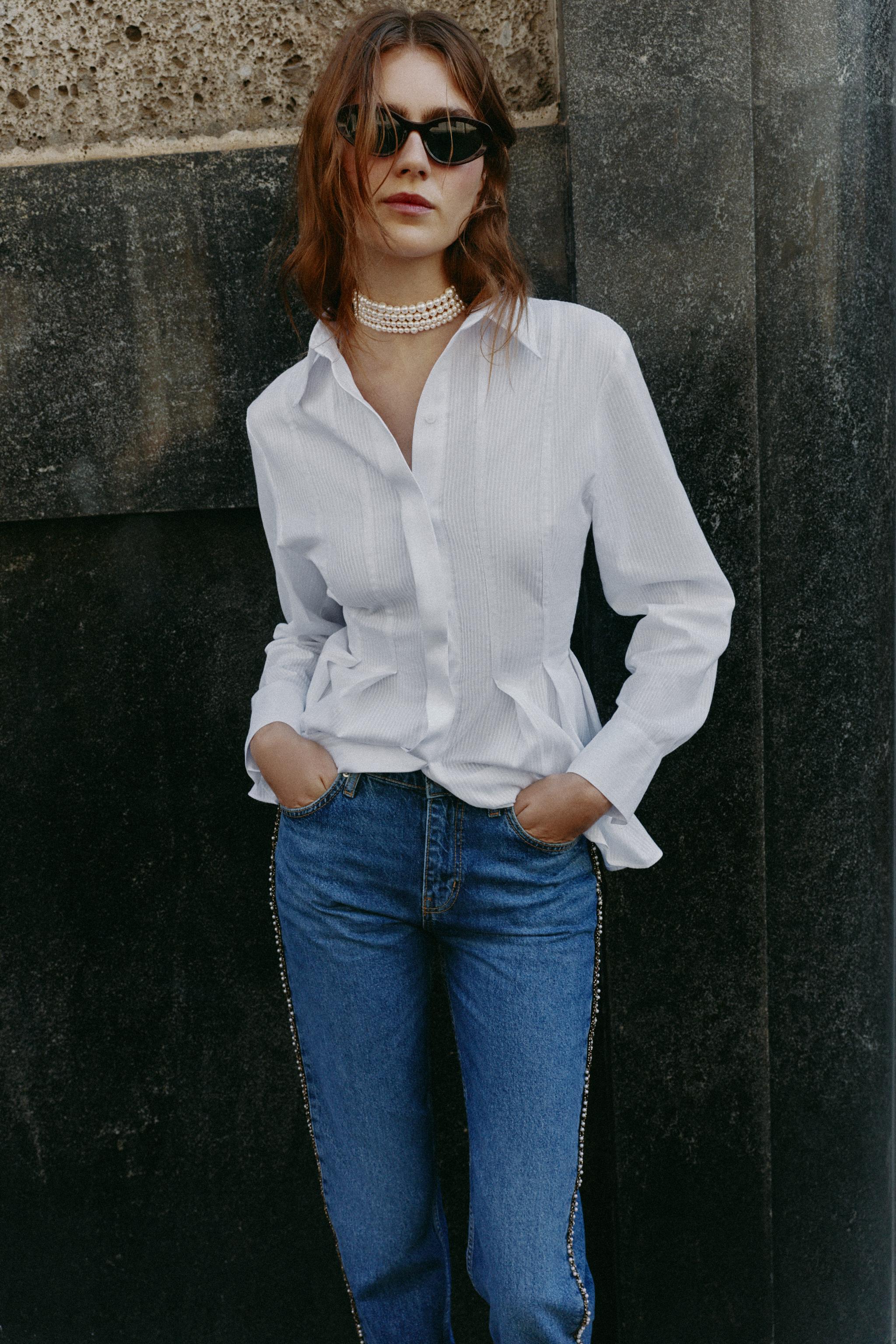Z1975 MID-RISE SLIM STRAIGHT PEARL JEANS