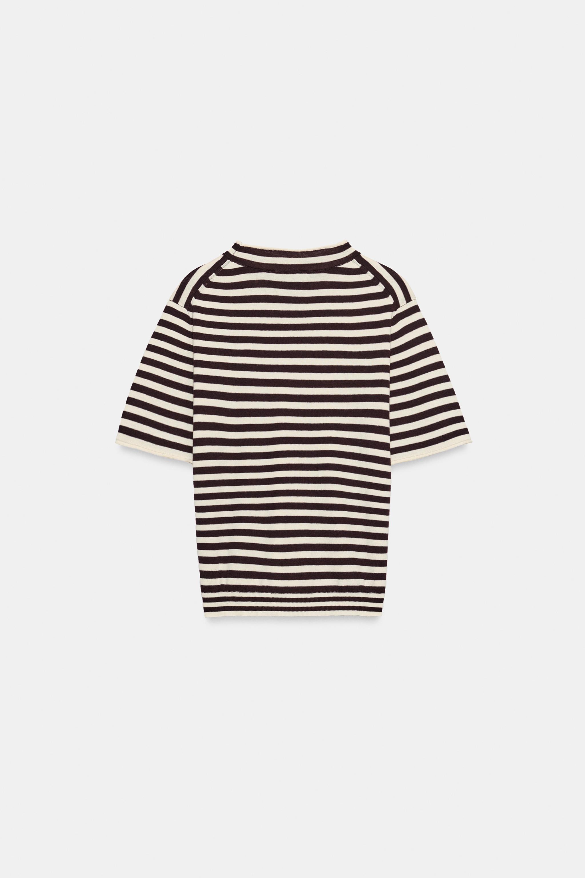 ボーダートップス ボーダーニットトップス - エクリュ/エンジ | ZARA Japan / 日本