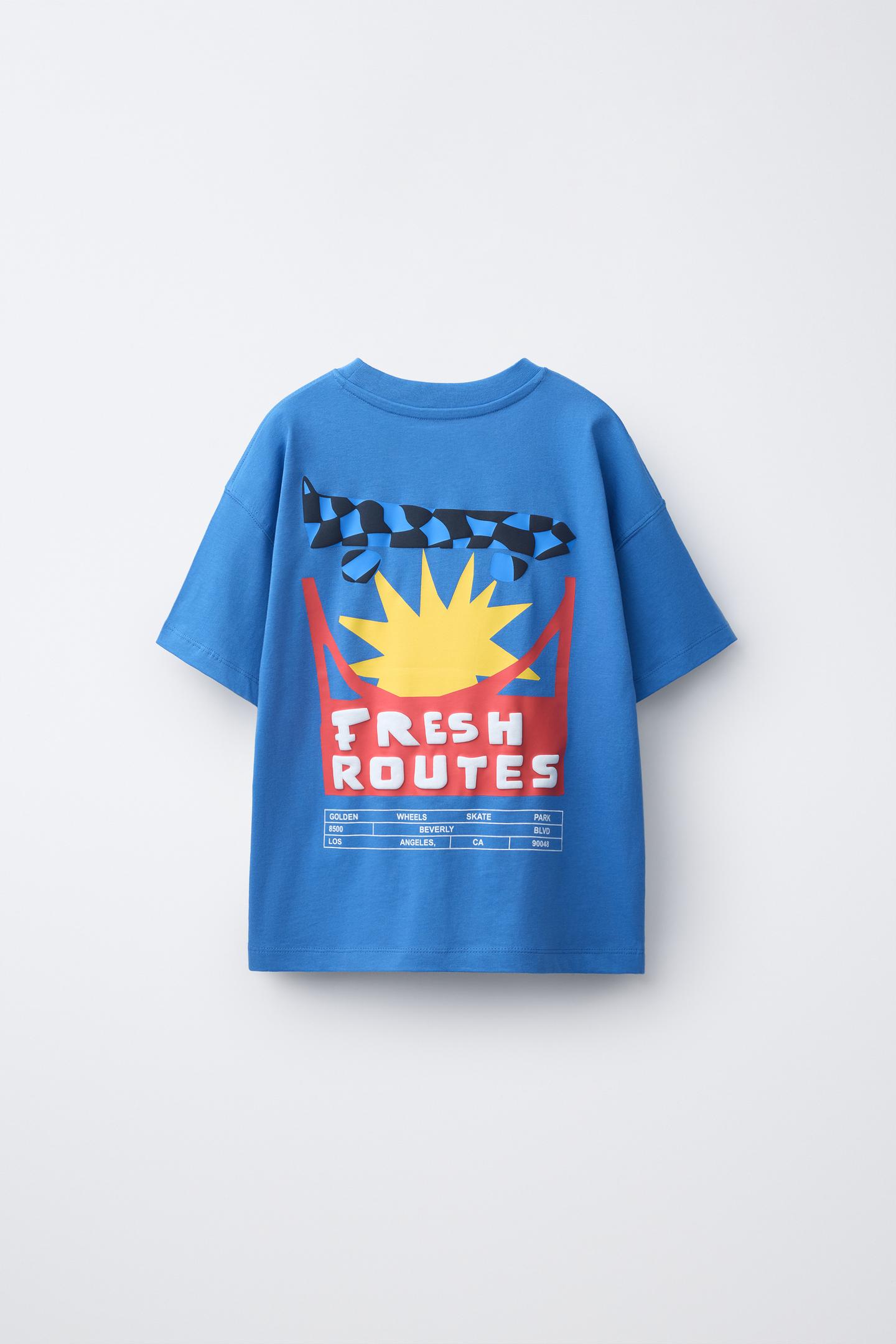 Детская футболка Zara Raised Print, цвет: Синий — фото 2