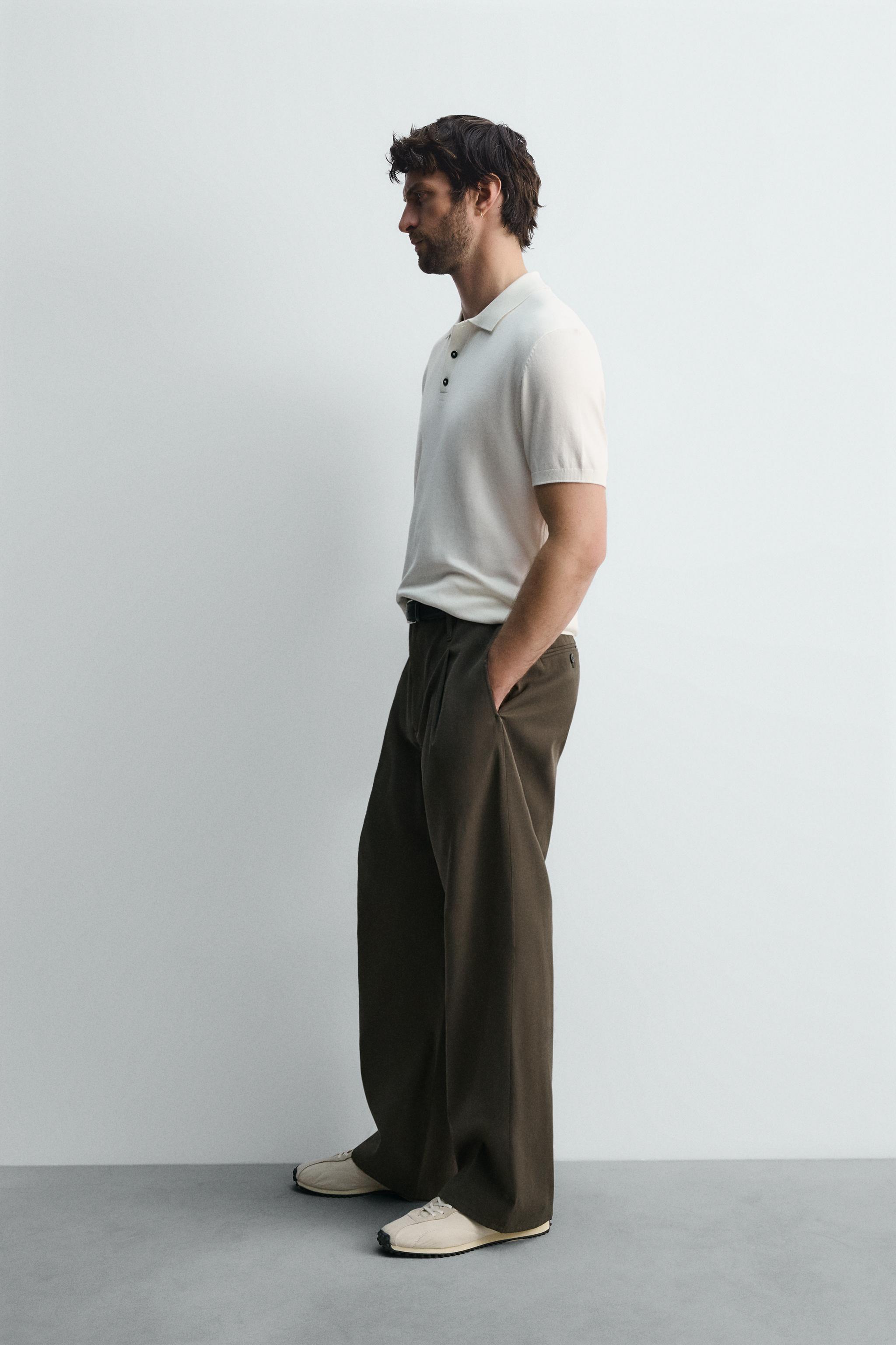 VISCOSE BLEND KNIT POLO SHIRT