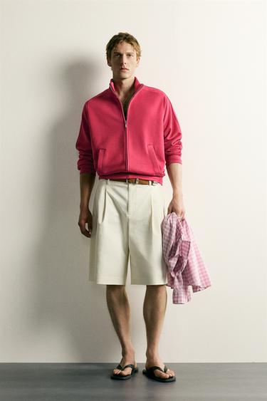 RELAXED FIT ZIP-UP SWEATSHIRT - Fuchsia by Zara - Image 0