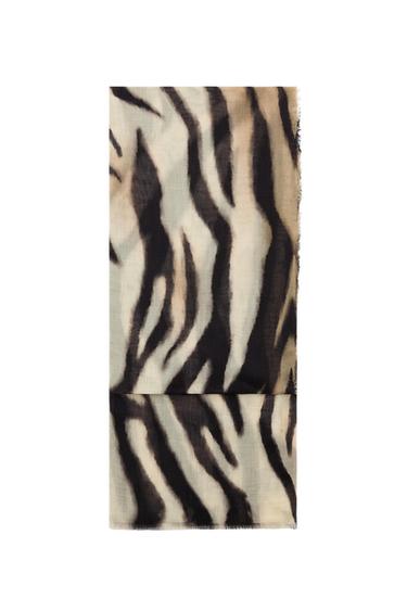 Zara ANIMAL PRINT MODAL SCARF - Zebra - Image 0