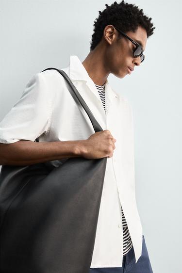 RELAXED FIT POPLIN SHIRT - Oyster-white by Zara - Image 6