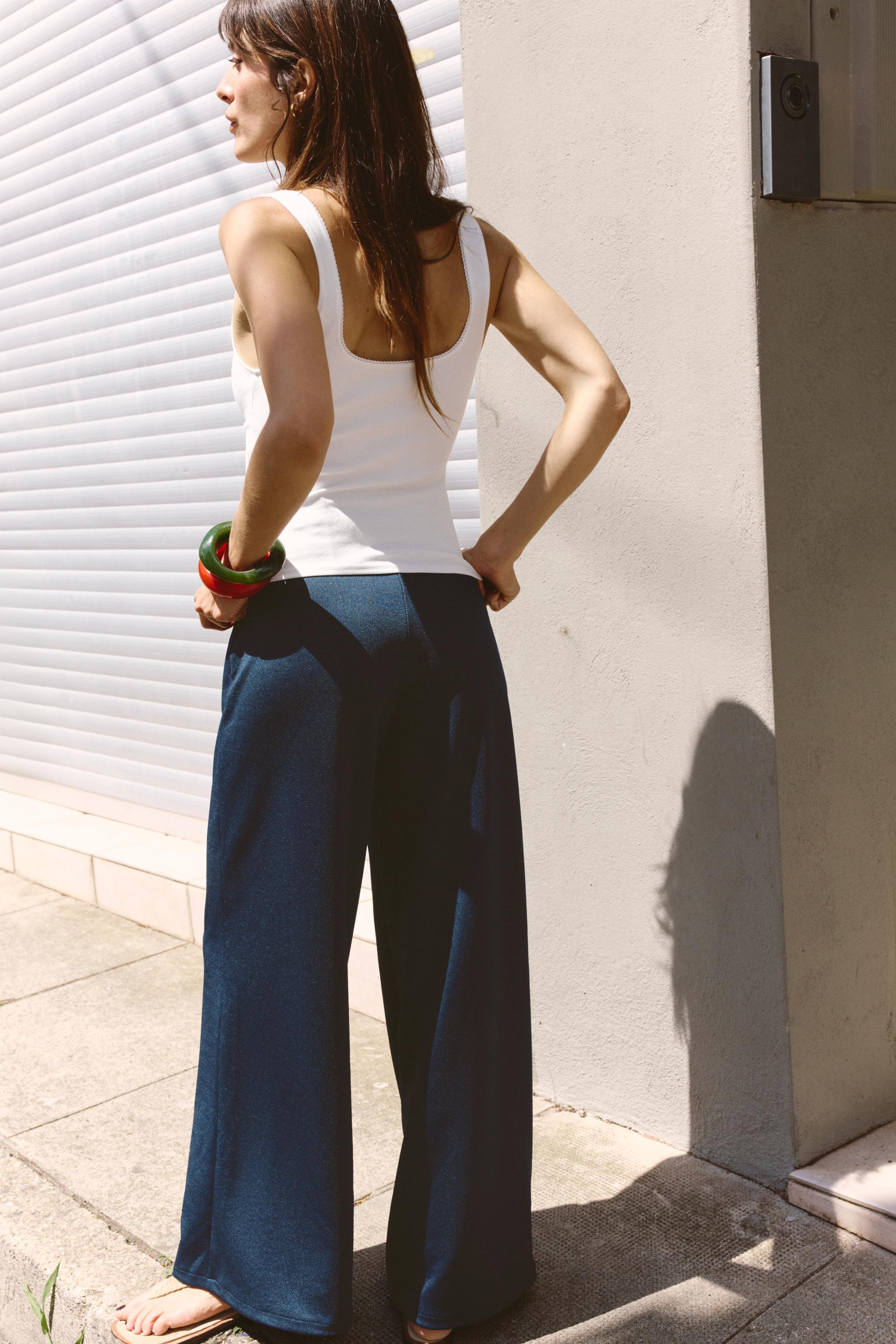 トップス Italy ZW COLLECTION CONTRAST TRIM SHIRT - Blue / White | ZARA Canada