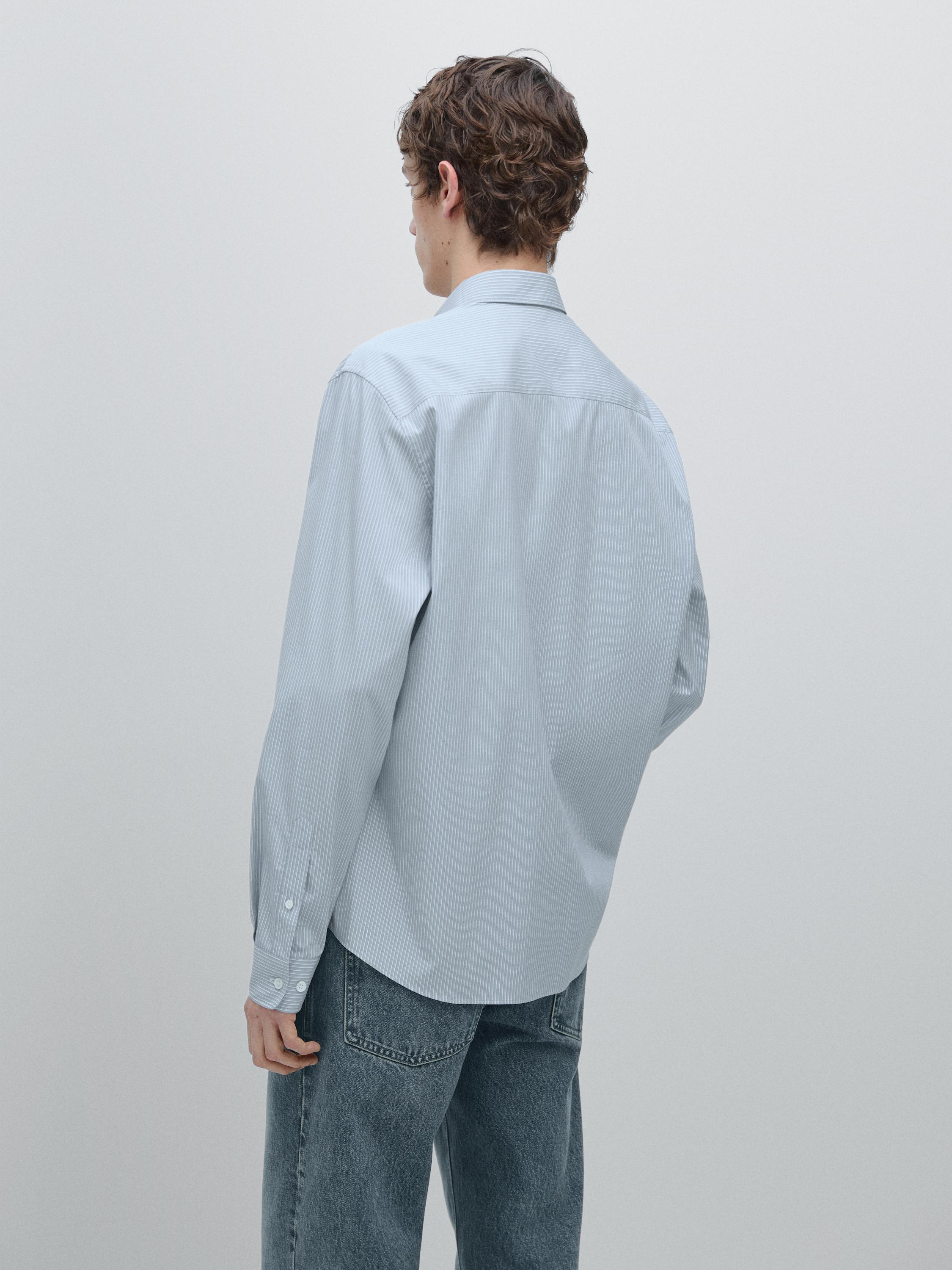 Chemise regular fit en popeline 100 % coton
