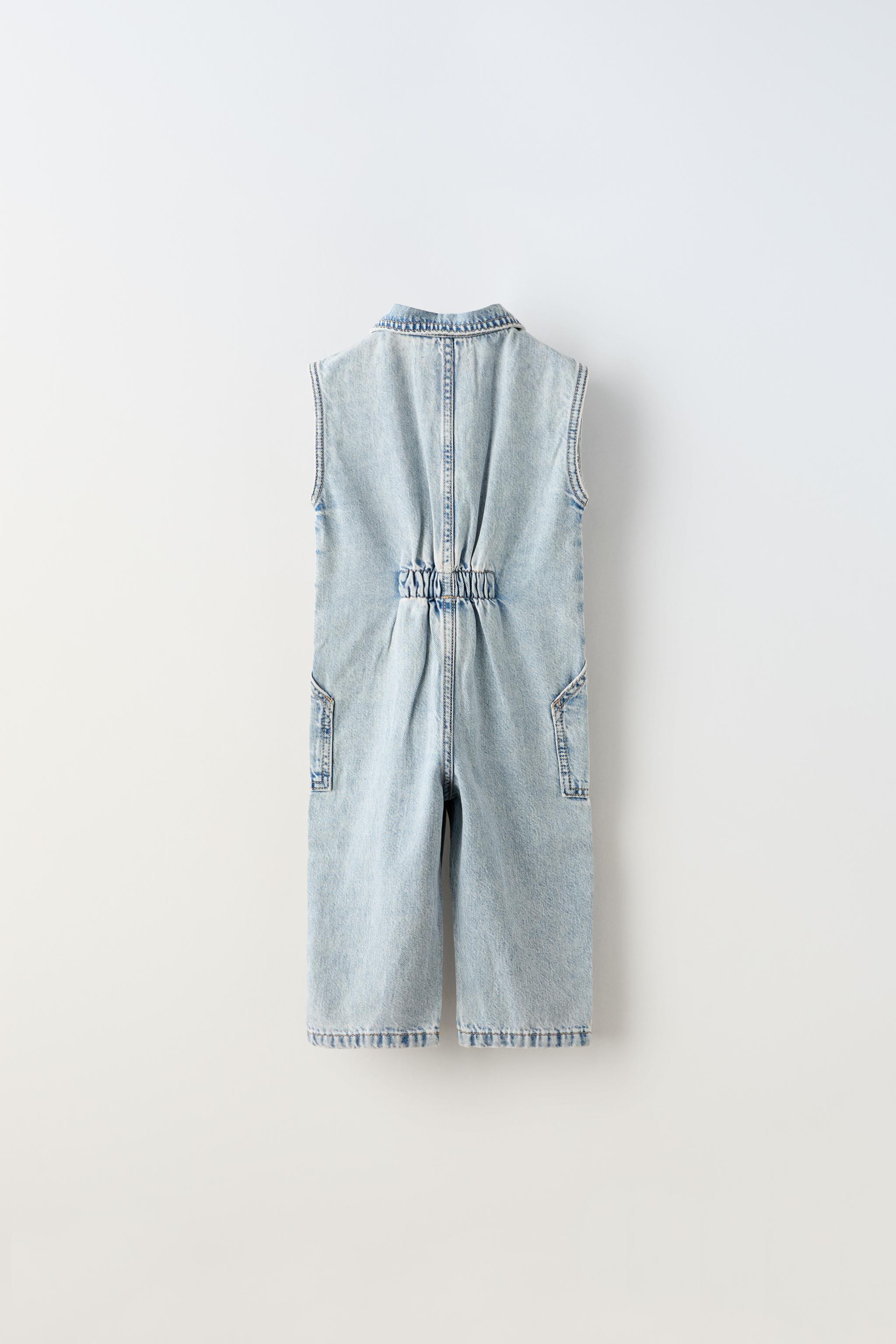 LONG DENIM UTILITY JUMPSUIT