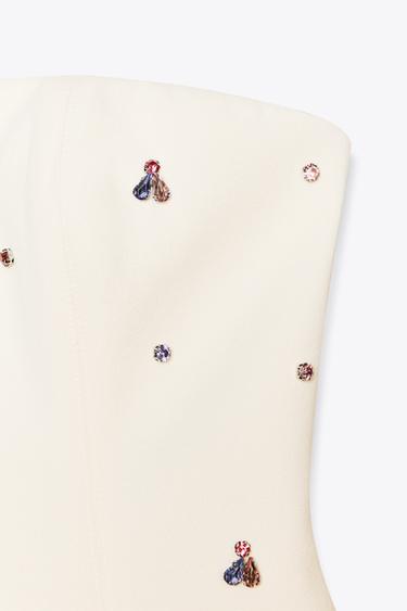 JEWEL STRAPLESS TOP - Ecru by Zara - Image 7