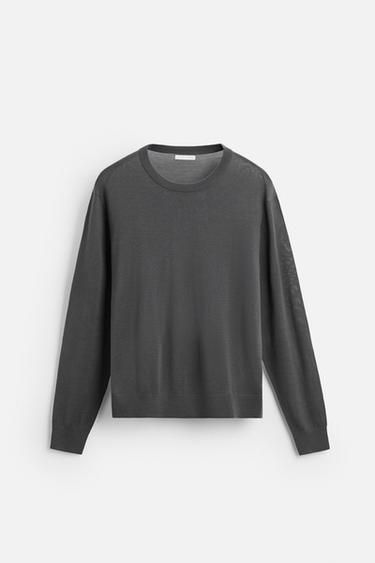 MERCERISED WOOL SWEATER - Grey by Zara - Image 5