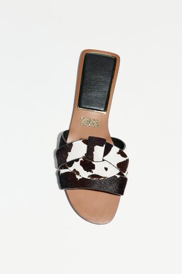 SANDÁLIA RASA DE PELE - Multicolor da Zara