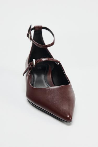 CHAUSSURES À BRIDES À TALONS KITTEN HEEL - Bordeaux de Zara - Image 3