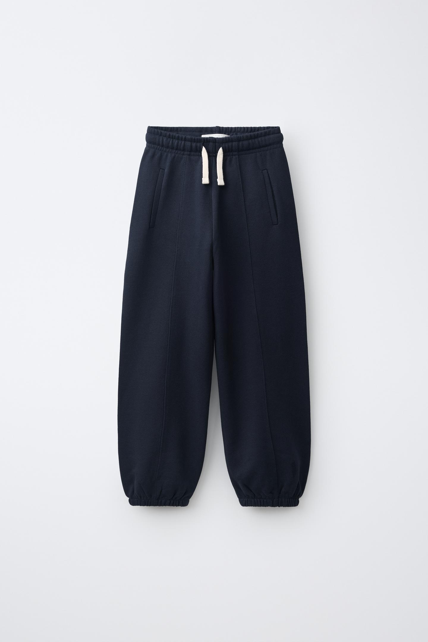 Детские брюки Zara Varsity Fleece Jogger, цвет: Тёмный тёмно-синий — фото 1