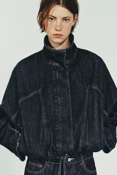 TRF BATWING SLEEVE DENIM JACKET - Dark indigo by Zara - Image 2