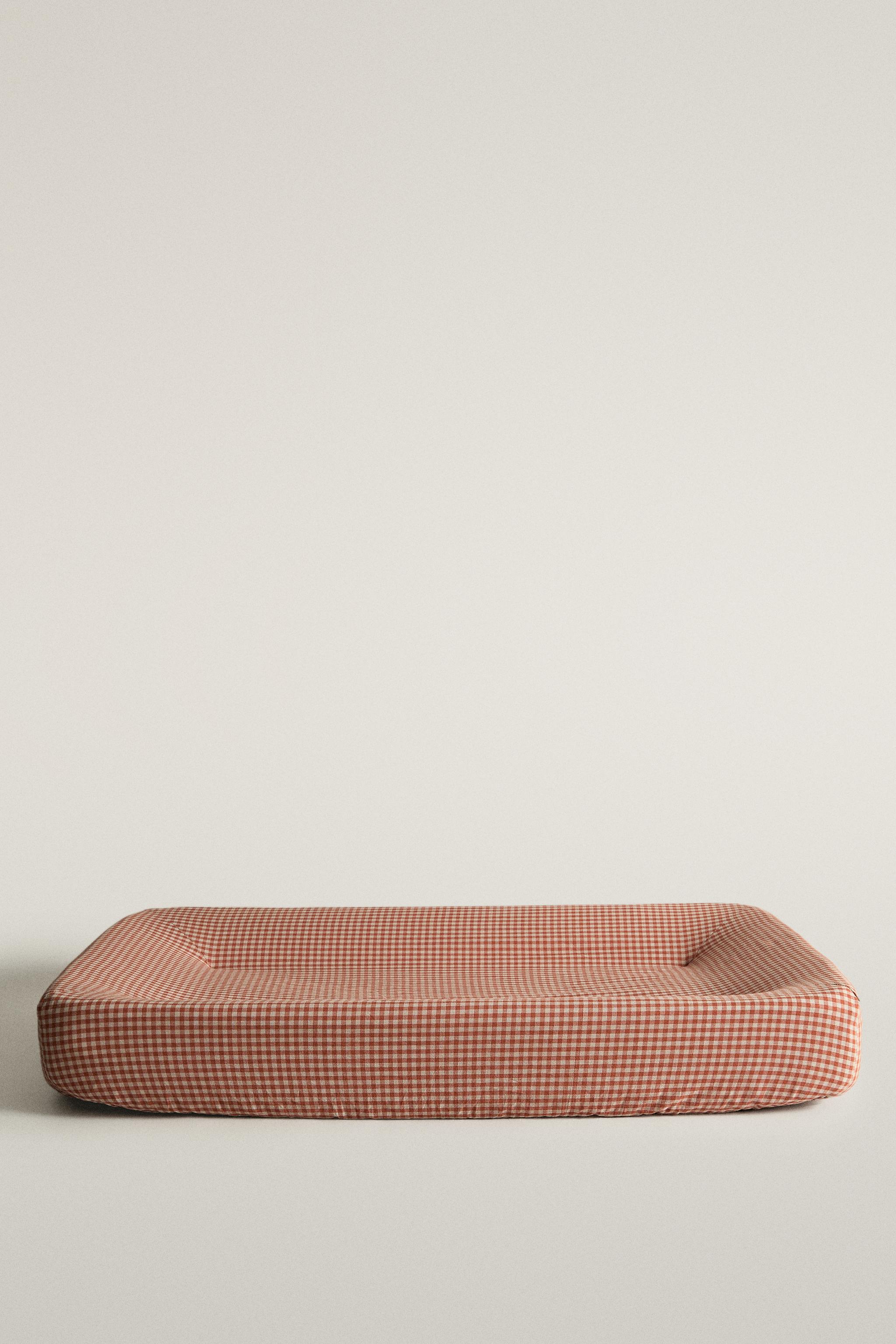 GINGHAM COTTON BABY CHANGING MAT COVER