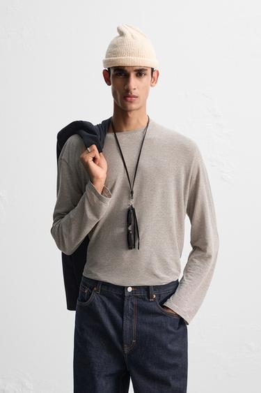 GESTREEPT T-SHIRT LIMITED EDITION - bruin/wit van Zara