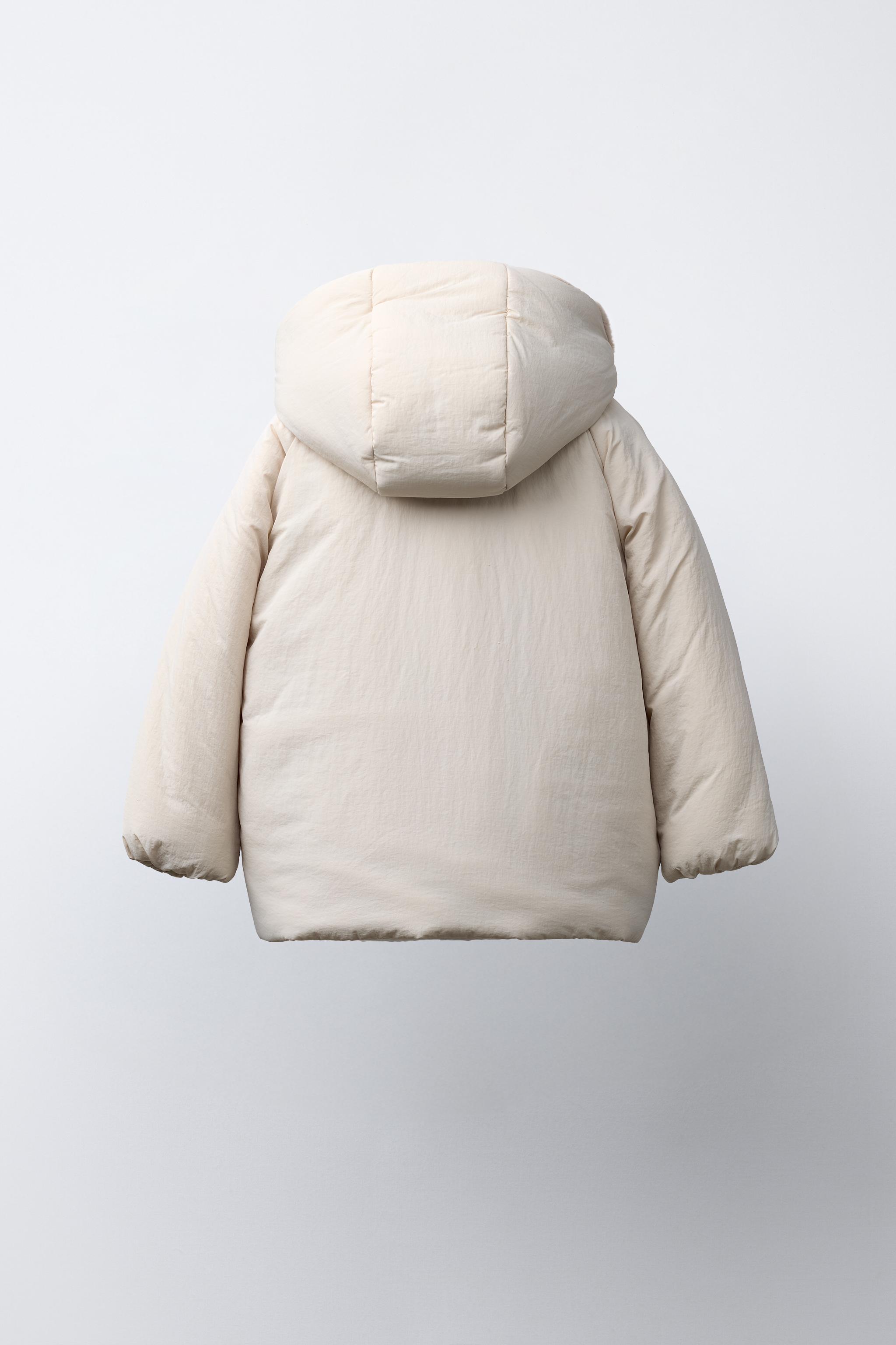 WATER REPELLENT PUFFER COAT WITH BOWS - Ecru | ZARA United