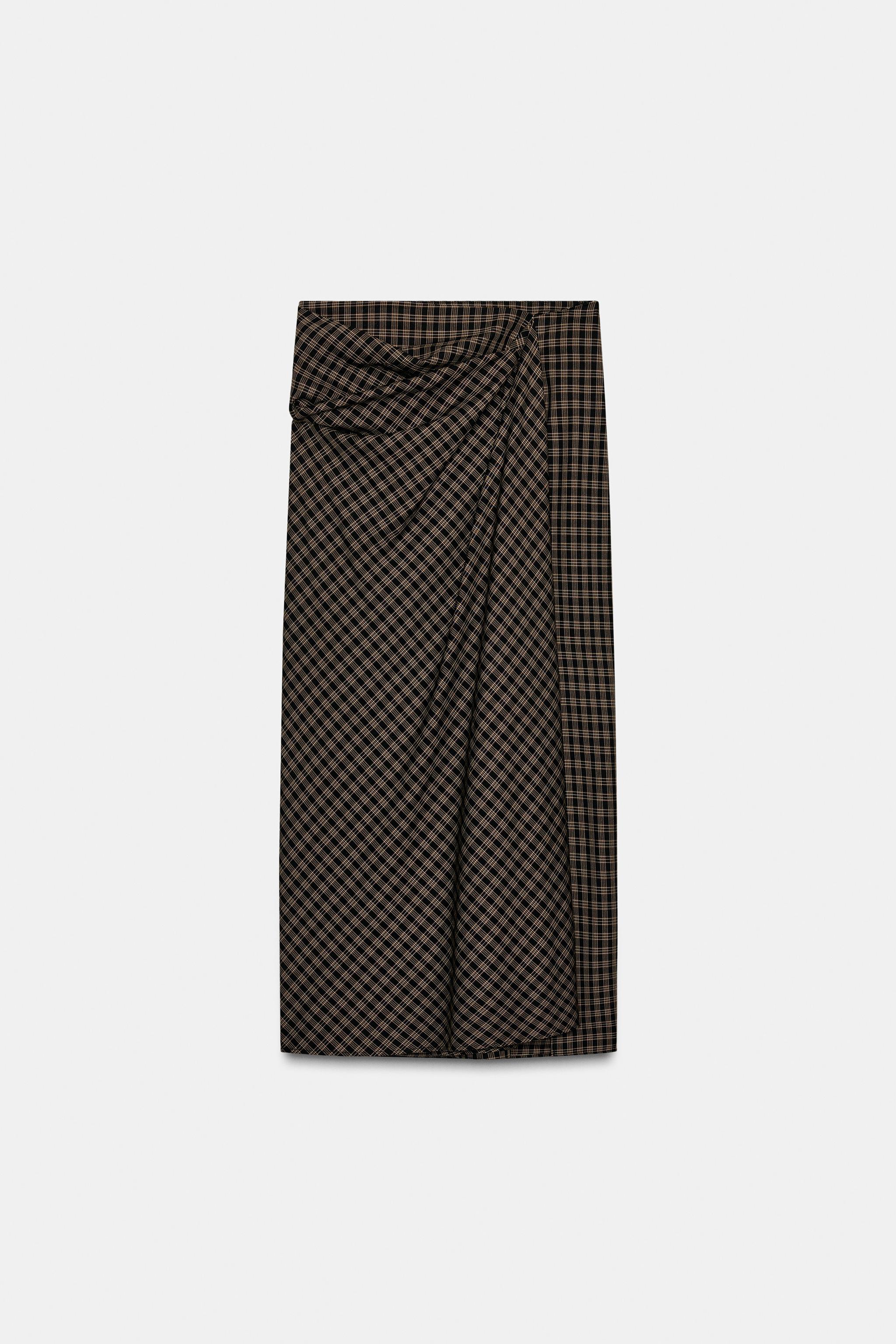 DRAPED PLAID SKIRT ZW COLLECTION