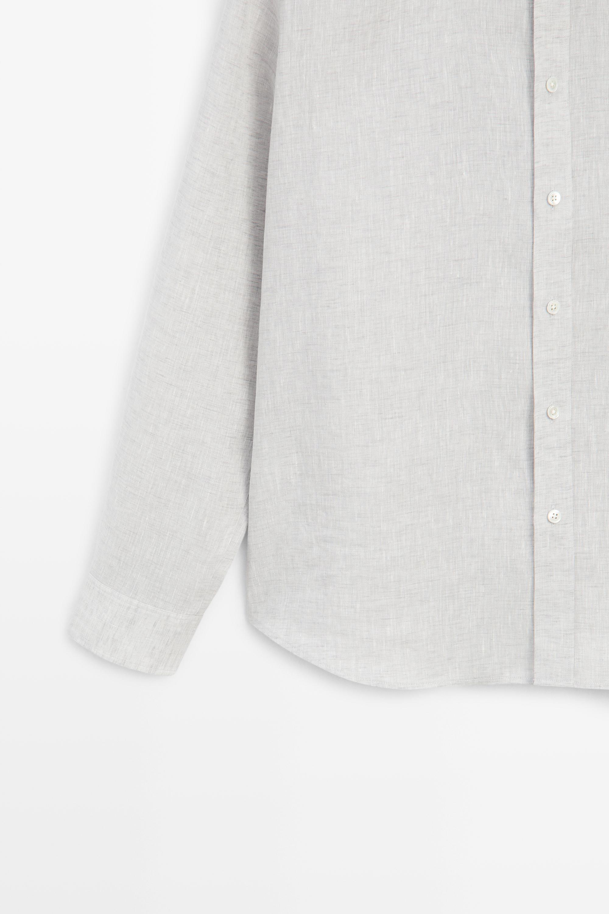 Chemise regular fit délavée 100 % lin