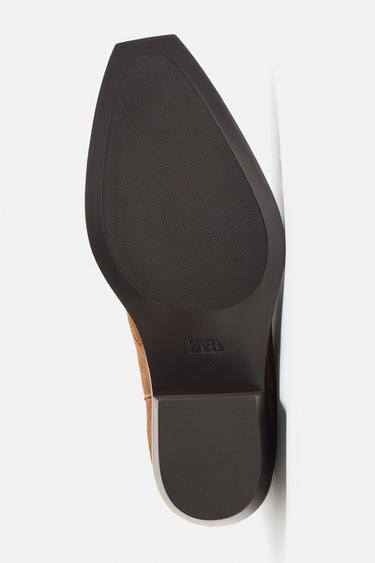LEATHER COWBOY BOOTS - Brown by Zara - Image 5
