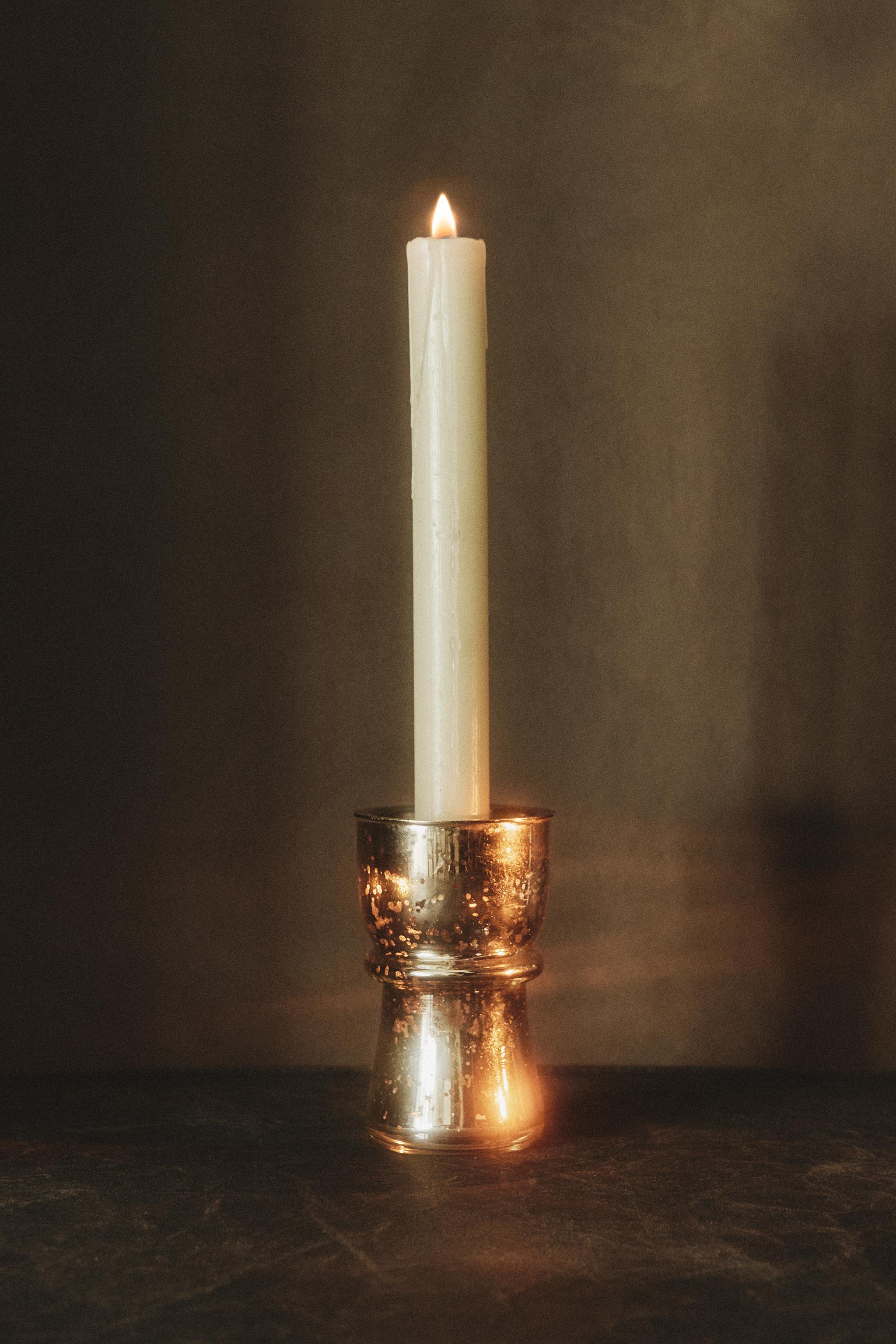 METALLIC CHRISTMAS GLASS TEALIGHT HOLDER