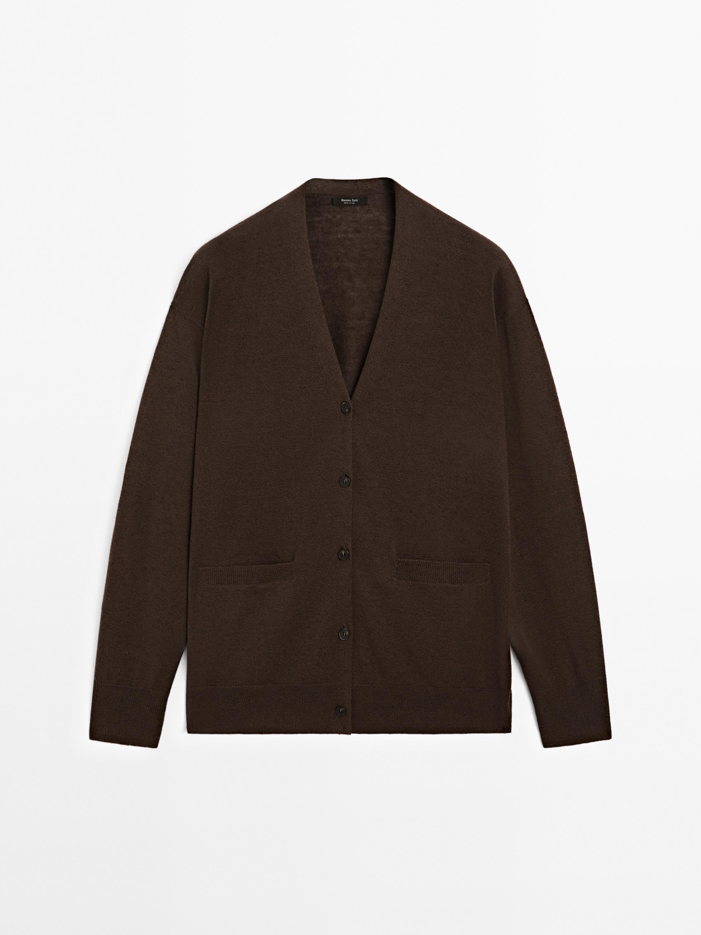 Cardigan long en lin mélangé