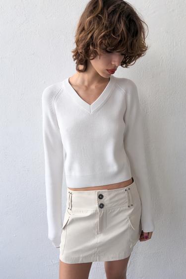 FALDA PANTALÓN BOLSILLOS - Hielo de Zara