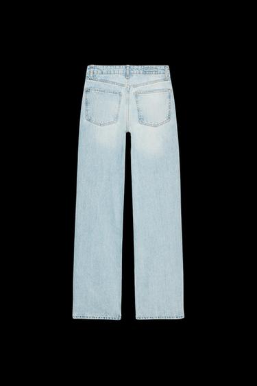 Zara TRF MID-RISE WIDE LEG JEANS - Light blue