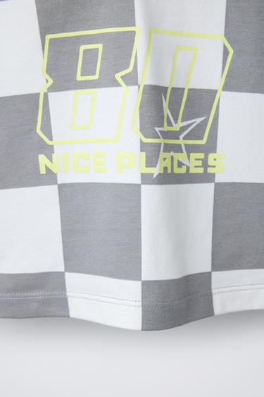 CHECK AND TEXT PRINT POLO SHIRT - Grey by Zara - Image 3