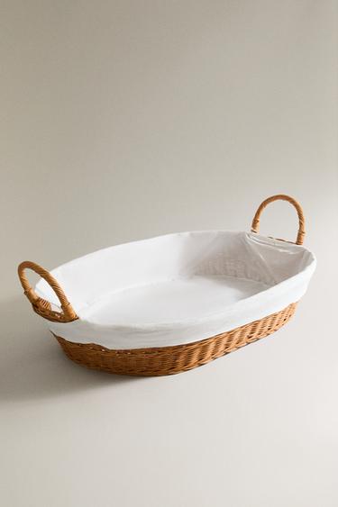 CORBEILLE REPASSAGE ROTIN ET COTON - Marron de Zara - Image 1