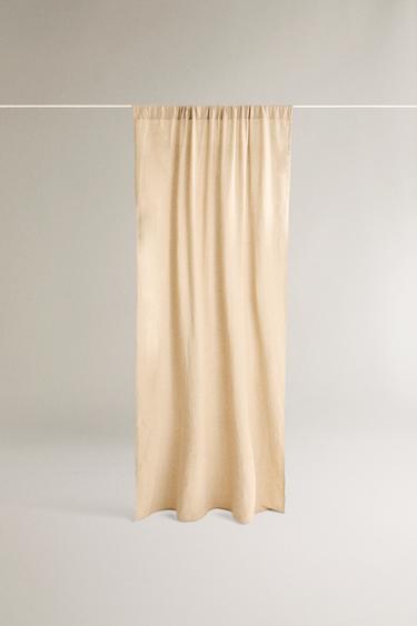 RIDEAU LIN LAVÉ OPACITÉ MOYENNE - Beige clair de Zara - Image 0