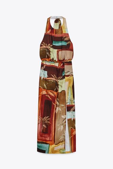 ROBE MI-LONGUE À IMPRIMÉ TROPICAL - Multicolore de Zara - Image 6