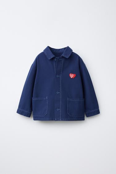 Zara HEART PATCH OVERSHIRT - Ink blue
