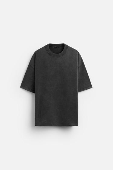 SUDADERA OVERSIZE LAVADA - Negro de Zara