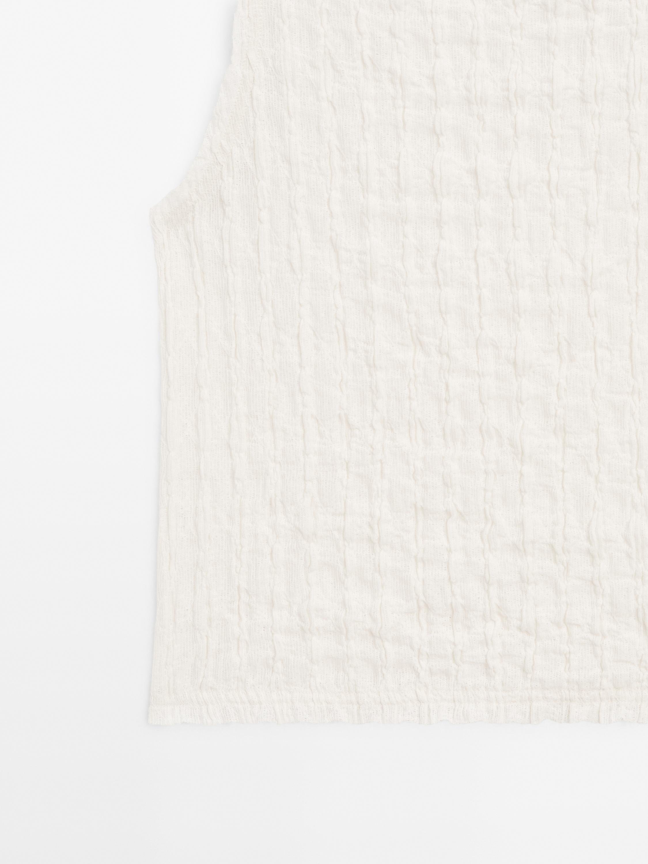 Top froncé en coton mélang