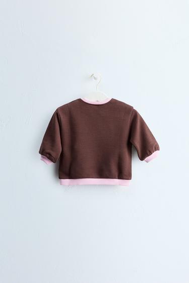 Zara TIMELESS - CONTRAST SWEATSHIRT — Brown 2