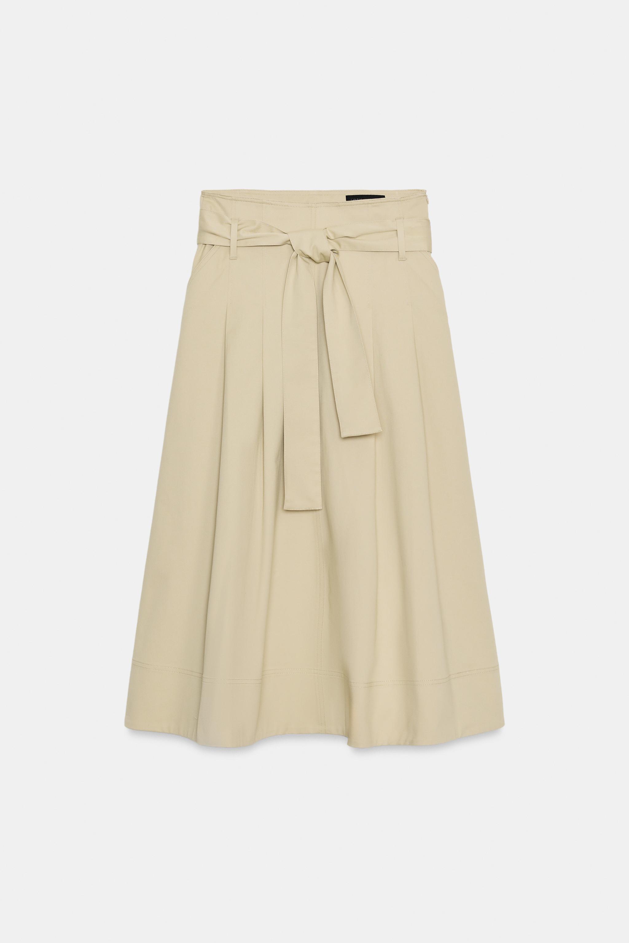 ZW COLLECTION BELTED MIDI SKIRT