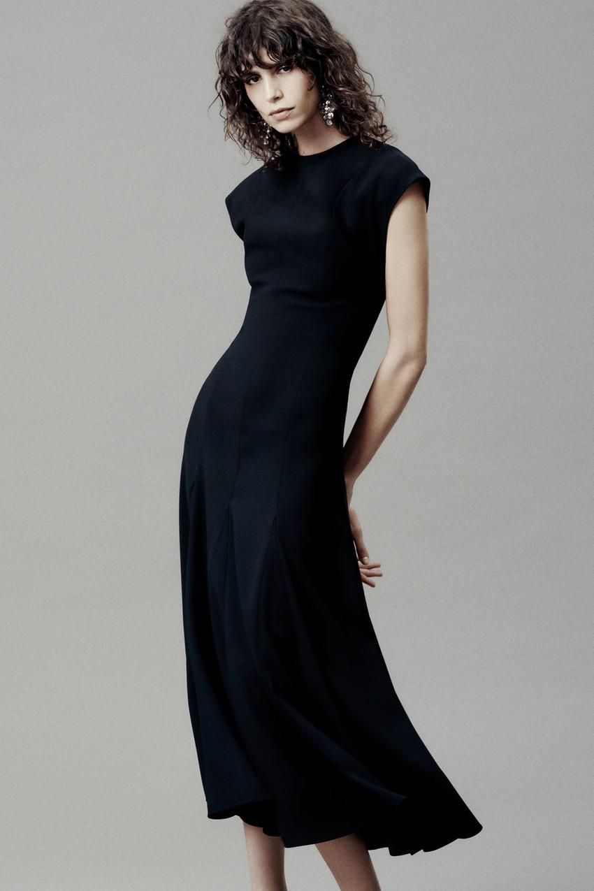 ANIMAL PRINT COMBINATION MIDI DRESS WITH BELT