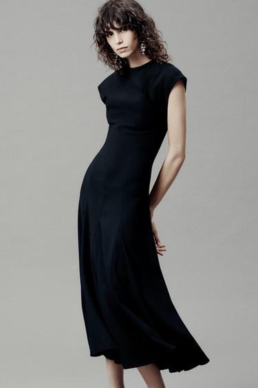 ДЛИННОЕ КРЕПОВОЕ ПЛАТЬЕ — ZW COLLECTION — ЧЕРНЫЙ от Zara — изображение 0