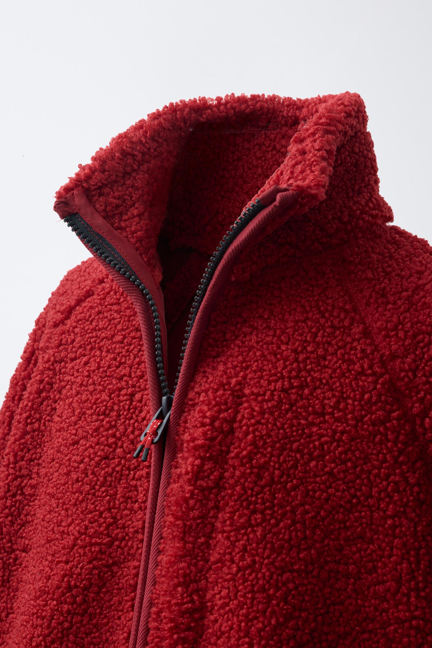 Детская куртка Zara Shearling, цвет: Красный — фото 5