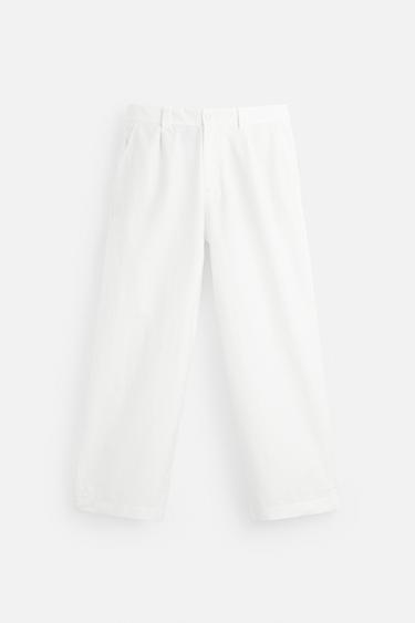 PANTALON RELAXED FIT PLIS - Blanc de Zara - Image 6