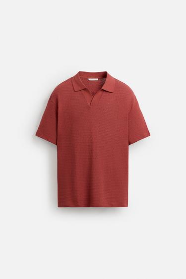 GEOMETRIKUS JACQUARD PÓLÓ – Középpiros a ZARA-tól