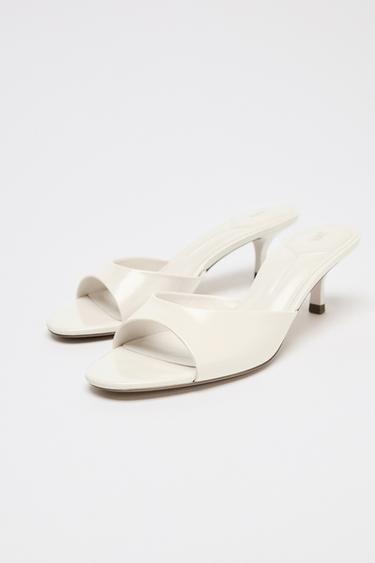 PATENT EFFECT SANDALS - White by Zara