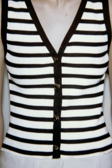 GILET RAYÉ BOUTONS ZARA - rayures de Zara - Image 1