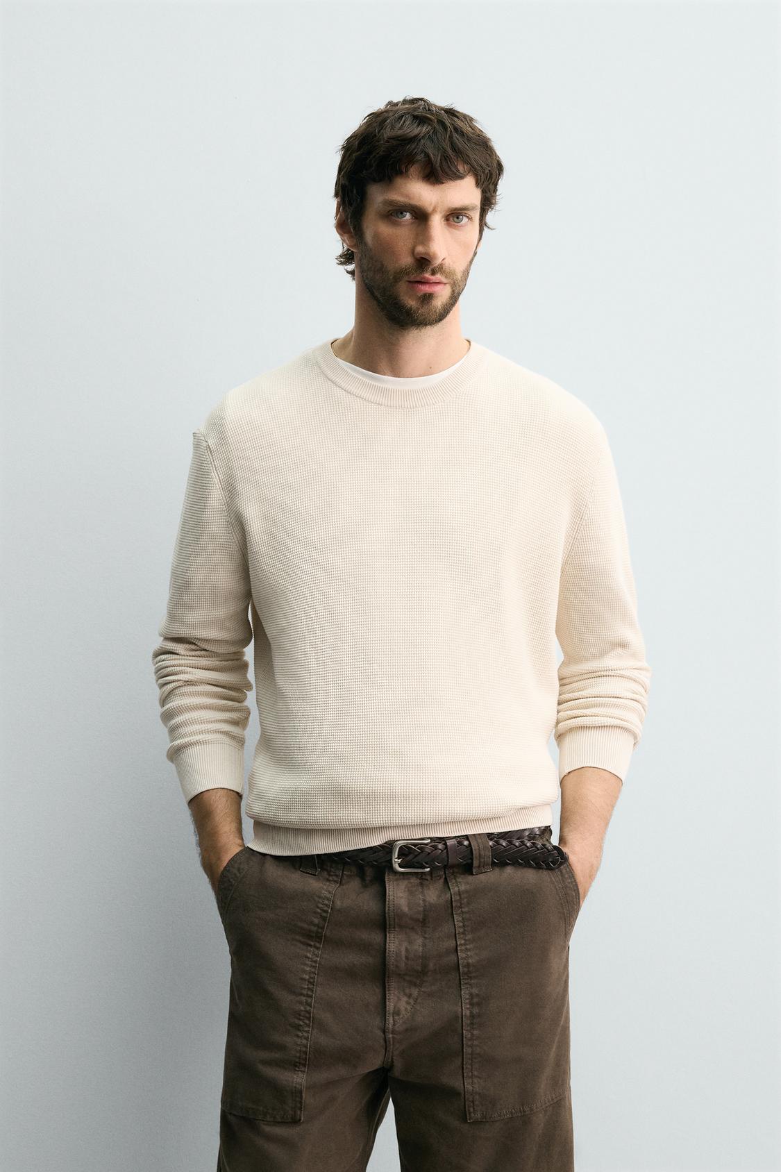REGULAR FIT TEXTURED SWEATER