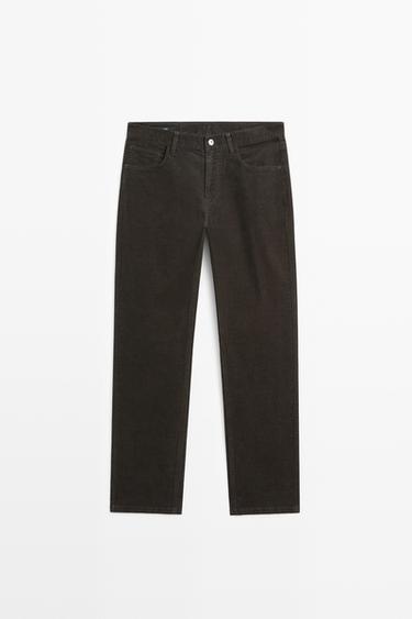 Corduroy tapered fit pants — Cobalt 1