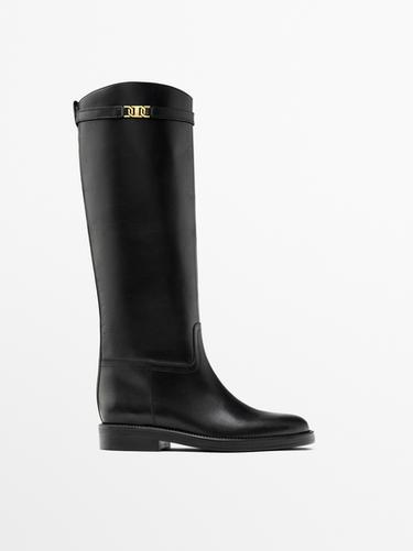 Bota hípica piel - Negro de Zara - Imagen 0