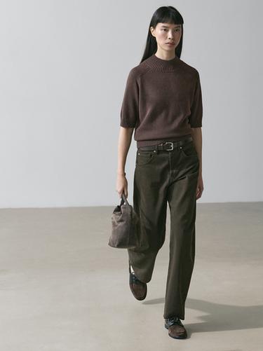 Zara Cotton blend knit sweater - Chocolate