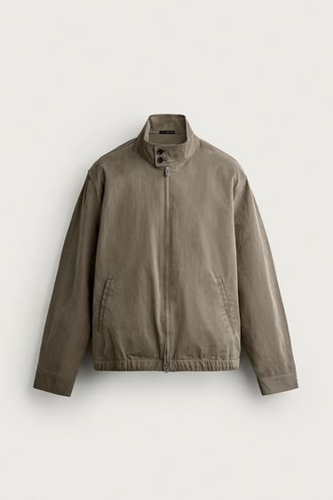 CAZADORA REGULAR FIT EFECTO LAVADO - Caqui de Zara