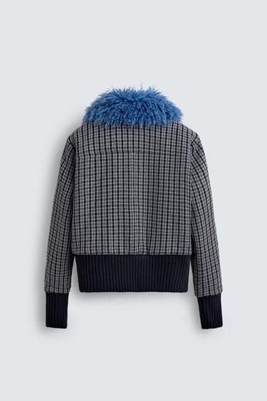 CONTRAST CHECK BOMBER JACKET HARRY LAMBERT FOR ZARA X DISNEY - Brown-Blue by Zara - Image 7